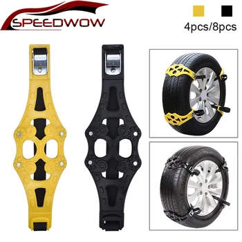 SPEEDWOW 4/8/pcs Car Tyre Snow Chains Snow Roadway Safety Adjustable Anti-skid Safety Double Snap Skid Wheel Tire TPU Chains
SPEEDWOW 4/8/pcs Car Tyre Snow Chains Snow Roadway Safety Adjustable Anti-skid Safety Double Snap Skid Wheel Tire TPU Chains