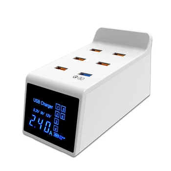 40W QC 3.0 USB + 5 USB Ports Multi-function travel Charger with LED Display For iPhone Huawei Samsung Xiaomi onePlus 7T
40W QC 3.0 USB + 5 USB Ports Multi-function travel Charger with LED Display For iPhone Huawei Samsung Xiaomi onePlus 7T