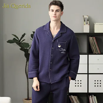 100% Cotton-padded Three Layers Leisure Embossing Pattern Home Clothes Plus Size Men Sleepwear Men's Long Sleeves Winter Pajamas
100% Cotton-padded Three Layers Leisure Embossing Pattern Home Clothes Plus Size Men Sleepwear Men's Long Sleeves Winter Pajamas