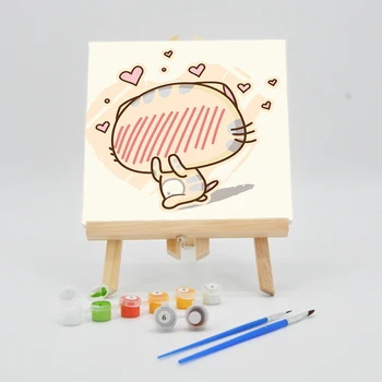 Painting By Numbers 20×20cm Cartoon Cat Pictures On Canvas With Frame For Kids DIY Acrylic Paint Child Hand-painted Coloring Art 
Painting By Numbers 20×20cm Cartoon Cat Pictures On Canvas With Frame For Kids DIY Acrylic Paint Child Hand-painted Coloring Art