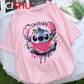Lilo Stitch Kawaii Funny Cartoon T Shirt Women Ohana Stitch Graphic T-shirt Cute Anime Oversized Tshirt Summer Top Tees Female 
Lilo Stitch Kawaii Funny Cartoon T Shirt Women Ohana Stitch Graphic T-shirt Cute Anime Oversized Tshirt Summer Top Tees Female