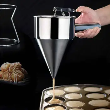 Pancake Batter Dispenser Separator Stainless Steel Handheld Stirring Batter Separator Kitchen Cooking Tools #2N06
Pancake Batter Dispenser Separator Stainless Steel Handheld Stirring Batter Separator Kitchen Cooking Tools #2N06