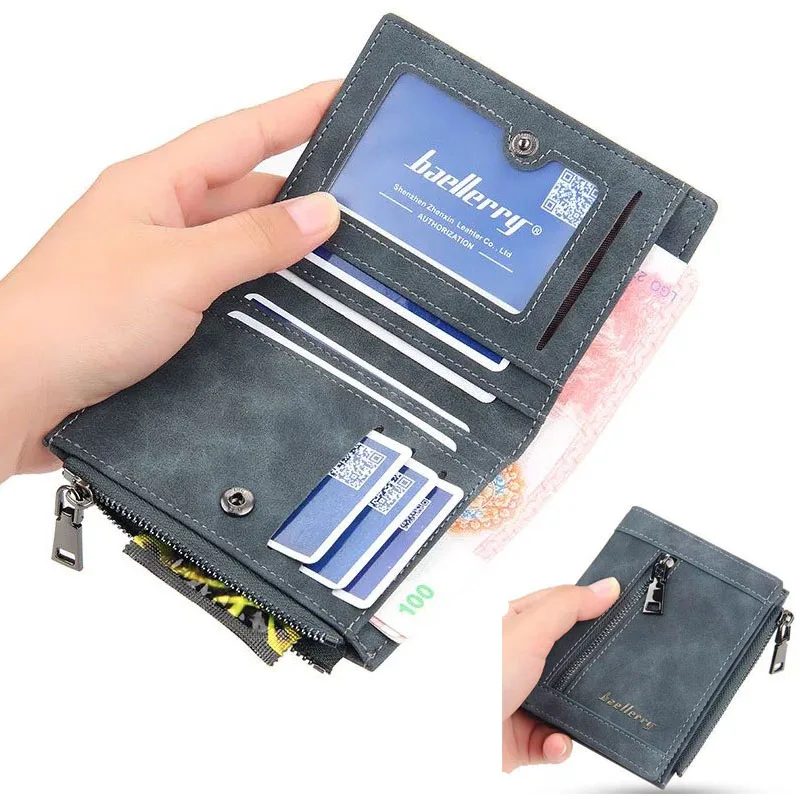Men's New Fashion Short Wallet Frosted Leather Solid Color Hand Purse Card Case 
Men's New Fashion Short Wallet Frosted Leather Solid Color Hand Purse Card Case