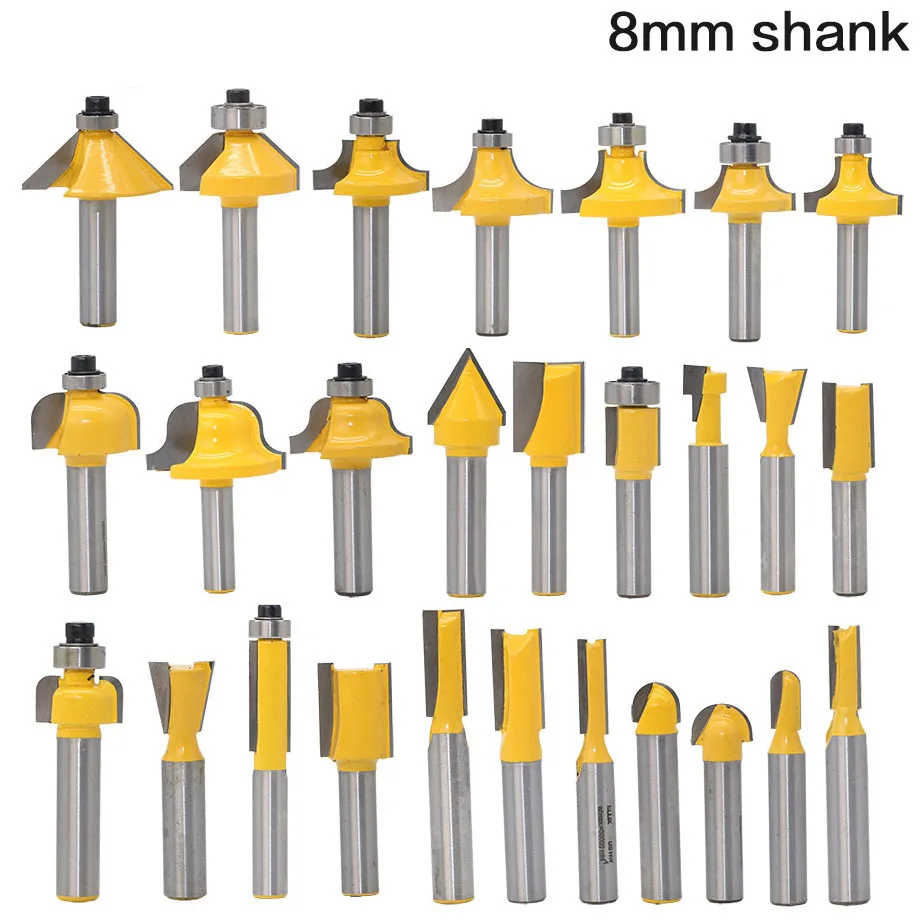 1pc 8mm Shank Router Bit Straight T Bit V Flush Trimming Cleaning Round Corner Cove Box Bits Milling Cutter for Wood Tools
1pc 8mm Shank Router Bit Straight T Bit V Flush Trimming Cleaning Round Corner Cove Box Bits Milling Cutter for Wood Tools