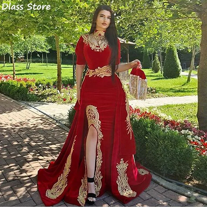 Wine Red Satin Evening Dress Mermaid Short Sleeves High Neck Applique Detachable Sweep Train Split Prom Dress вееѬнее плае
Wine Red Satin Evening Dress Mermaid Short Sleeves High Neck Applique Detachable Sweep Train Split Prom Dress вееѬнее плае