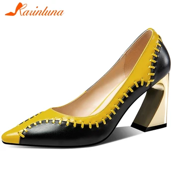 Karinluna New Arrivals 2020 Genuine Cow Leather Pointed Toe Slip-On Hot Pumps Woman Shoes Strange Style Office Lady Pumps Women
Karinluna New Arrivals 2020 Genuine Cow Leather Pointed Toe Slip-On Hot Pumps Woman Shoes Strange Style Office Lady Pumps Women