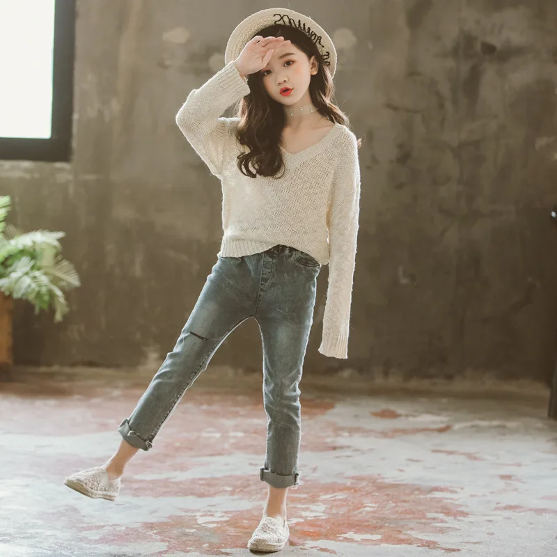 Autumn 2019 Solid Color Beige V-neck Laziness-Style Loose Casual Versatile Pullover Knitting Shirt Women's Big Boy 5508 
Autumn 2019 Solid Color Beige V-neck Laziness-Style Loose Casual Versatile Pullover Knitting Shirt Women's Big Boy 5508