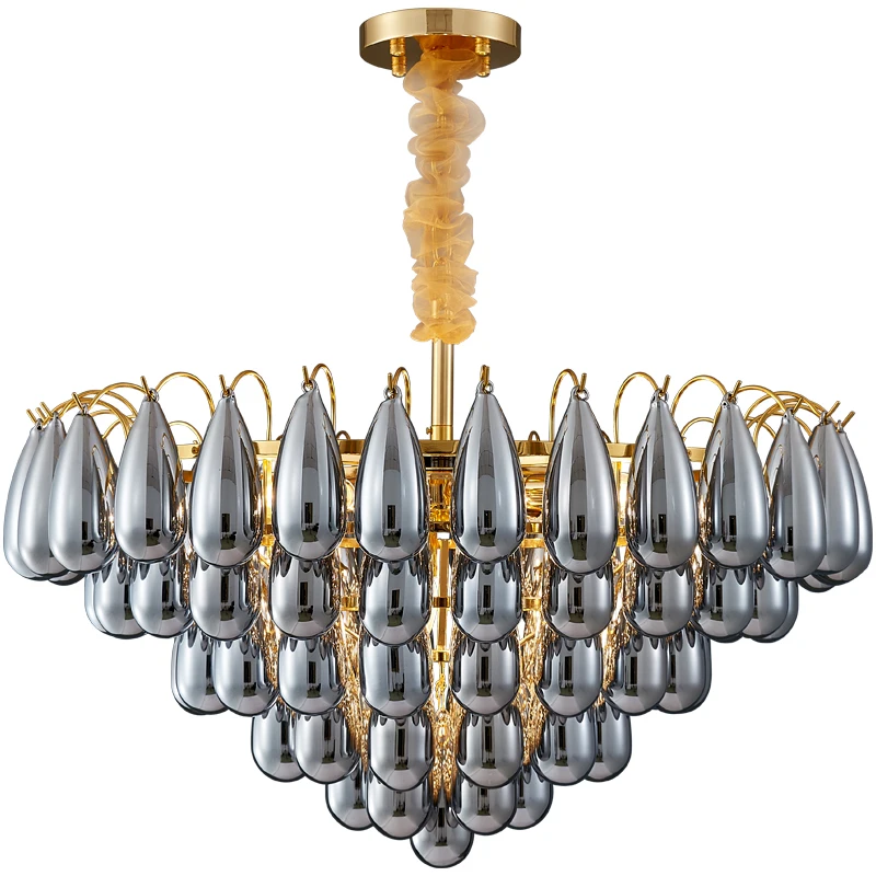 Фото Стеклянная люстра в стиле пост-модерн индивидуальная лампа для гостиной