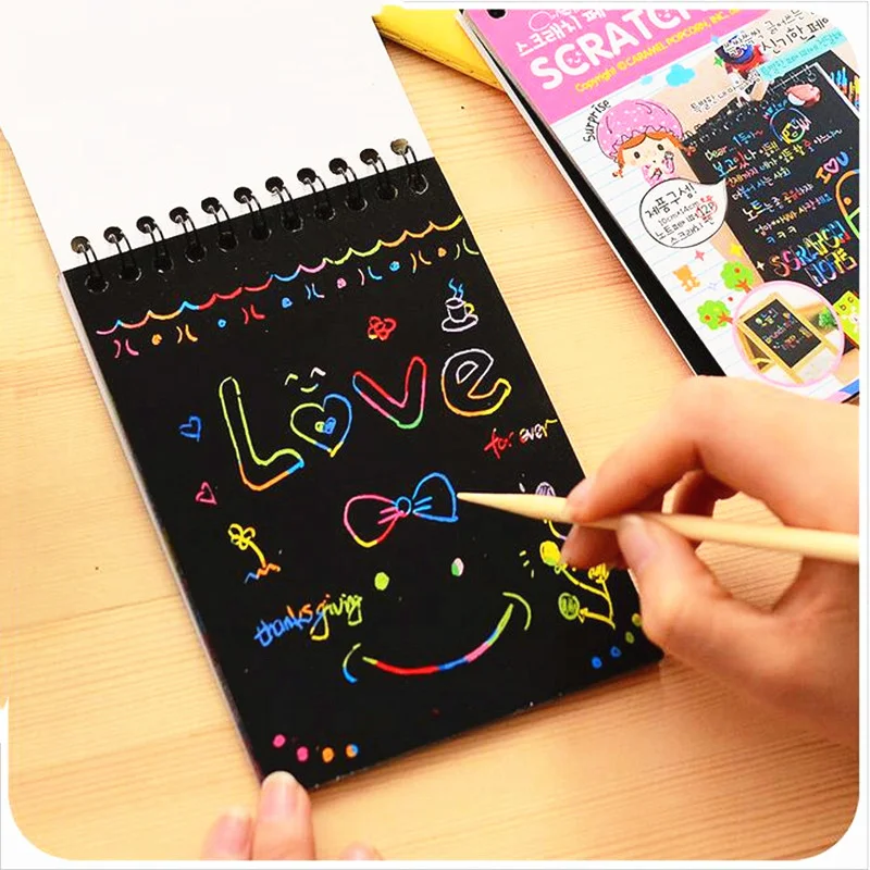 1PCS Mini Drawing Books Scratch Color DIY Coil Graffiti Book with Pen Blank Black Sketch Book for Kid Book
1PCS Mini Drawing Books Scratch Color DIY Coil Graffiti Book with Pen Blank Black Sketch Book for Kid Book