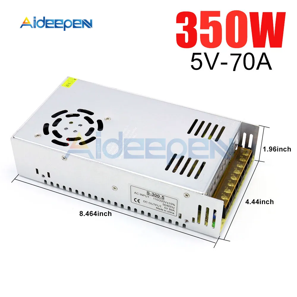 DC 5V 70A 350W Switching Power Adapter 5V 70A 350 Watts Voltage Converter Regulated Switch Power Supply for LED
DC 5V 70A 350W Switching Power Adapter 5V 70A 350 Watts Voltage Converter Regulated Switch Power Supply for LED