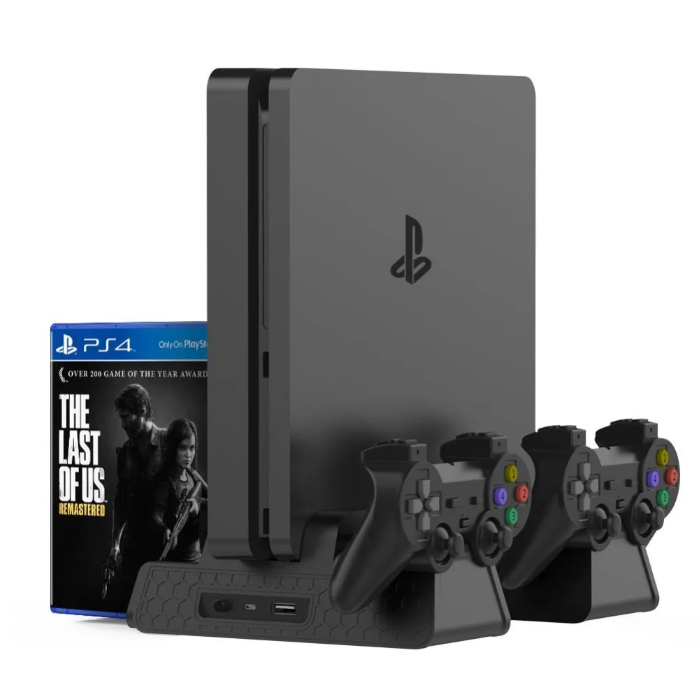 PS4 Accessories PS4/PS4 Slim/PS4 Pro Vertical Console Cooling Fan Controller Charger Game Disk Storage Stand Tower | Электроника