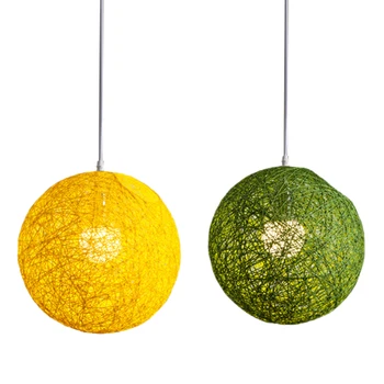 2 Pcs Rattan and Hemp Ball Chandelier Individual Creativity Spherical Rattan Nest Lampshade,Green Bamboo & Yellow Bamboo
2 Pcs Rattan and Hemp Ball Chandelier Individual Creativity Spherical Rattan Nest Lampshade,Green Bamboo & Yellow Bamboo