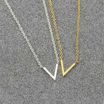 Wholesale 10pcs/lot Simple Letter V Necklace Women Collar Mujer Boho Jewelry Stainless Steel Chain Chevron V Pendant Necklace
Wholesale 10pcs/lot Simple Letter V Necklace Women Collar Mujer Boho Jewelry Stainless Steel Chain Chevron V Pendant Necklace