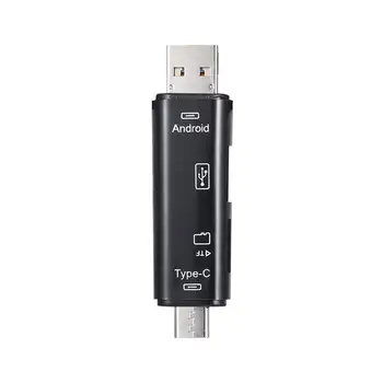 3 in 1 Type-C Card Reader Micro USB Type-C OTG Extension High Speed TF Memory Card Reader for PC Computer Phone Black
3 in 1 Type-C Card Reader Micro USB Type-C OTG Extension High Speed TF Memory Card Reader for PC Computer Phone Black