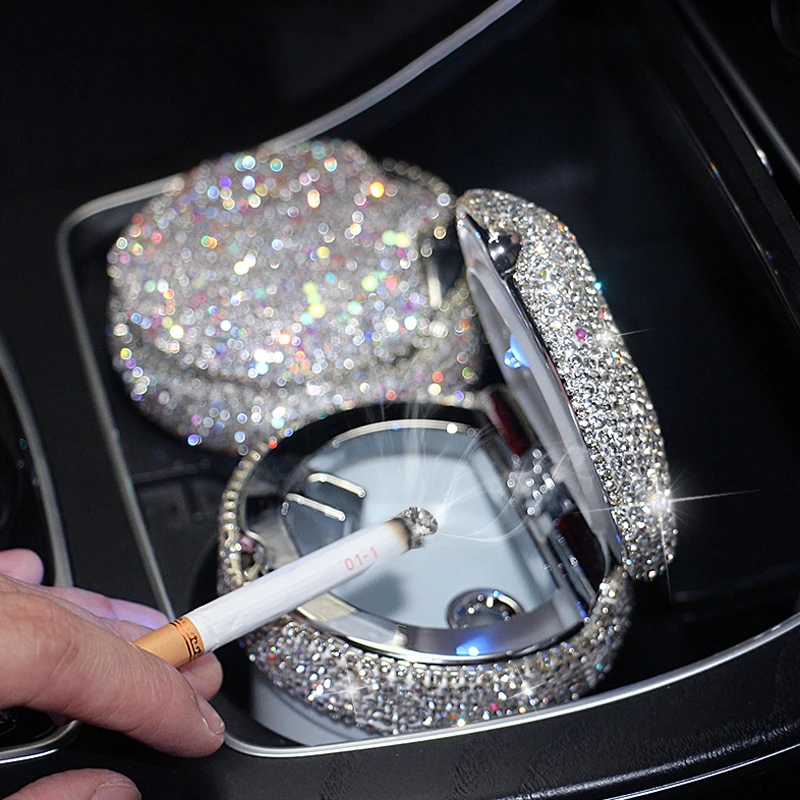 Bling Rhinestone Portable Car Ashtray with Led Light Diamond Crystal Car Ashtray Storage Cup Holder for Woman car Accessories
Bling Rhinestone Portable Car Ashtray with Led Light Diamond Crystal Car Ashtray Storage Cup Holder for Woman car Accessories