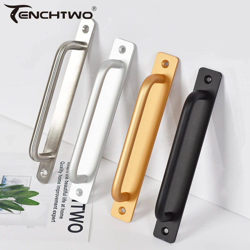 Ручки для раздвижной двери шкафа TENCHTWO деревянная фурнитура кухонного черные