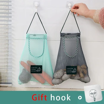 Hanging vegetable storage net bag grocery bag holder reusable produce bags home organization and storage Kitchen tools 
Hanging vegetable storage net bag grocery bag holder reusable produce bags home organization and storage Kitchen tools