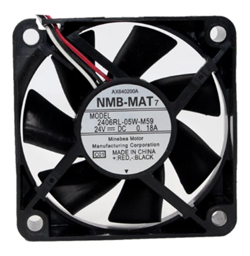 

NMB-MAT 60MM 2406RL-05W-M59 DC 24V 0.18A 6015 60*60*15MM Cooling Fan Frequency Converter Cooling Fan With 2pin 3pin