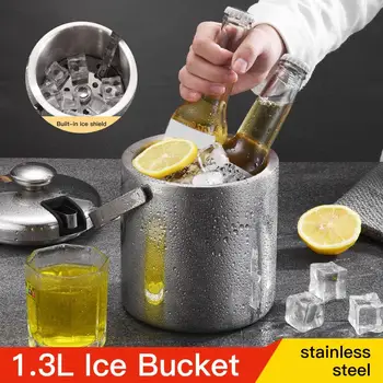 1.3 Liter Ice Bucket With Stainless Steel Tongs Double Wall Ice Bucket With Lid Straight Beer Ice Bucket Bar Outdoor Party Equip
1.3 Liter Ice Bucket With Stainless Steel Tongs Double Wall Ice Bucket With Lid Straight Beer Ice Bucket Bar Outdoor Party Equip