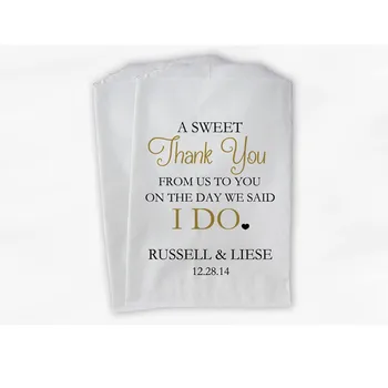 Wedding Candy Buffet Treat Bags - A Sweet Thank You Black & Gold, Personalized Favor Bags with name date, Engagement treat bags 
Wedding Candy Buffet Treat Bags - A Sweet Thank You Black & Gold, Personalized Favor Bags with name date, Engagement treat bags