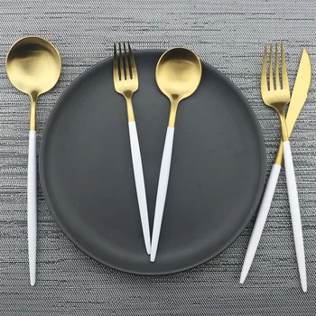20/30Pcs Matte White Gold Cutlery Set Stainless Steel Flatware Set Silverware Set Steak Tableware For Party Spoon Fork Knife
20/30Pcs Matte White Gold Cutlery Set Stainless Steel Flatware Set Silverware Set Steak Tableware For Party Spoon Fork Knife