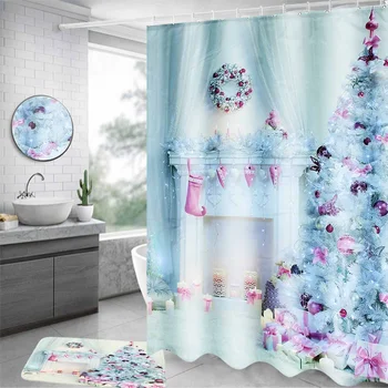 Merry Christmas Bathroom set Snow Pattern Waterproof Shower Curtain Toilet Cover Mat Non Slip Rug With 12 Hooks
Merry Christmas Bathroom set Snow Pattern Waterproof Shower Curtain Toilet Cover Mat Non Slip Rug With 12 Hooks
