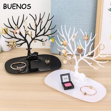 Buenos Rusa Tray Pohon Penyimpanan Perhiasan Organizer Pemegang Anting-Anting Kalung Cincin Pemegang Organizer Gelang Perhiasan Display Stand(China)