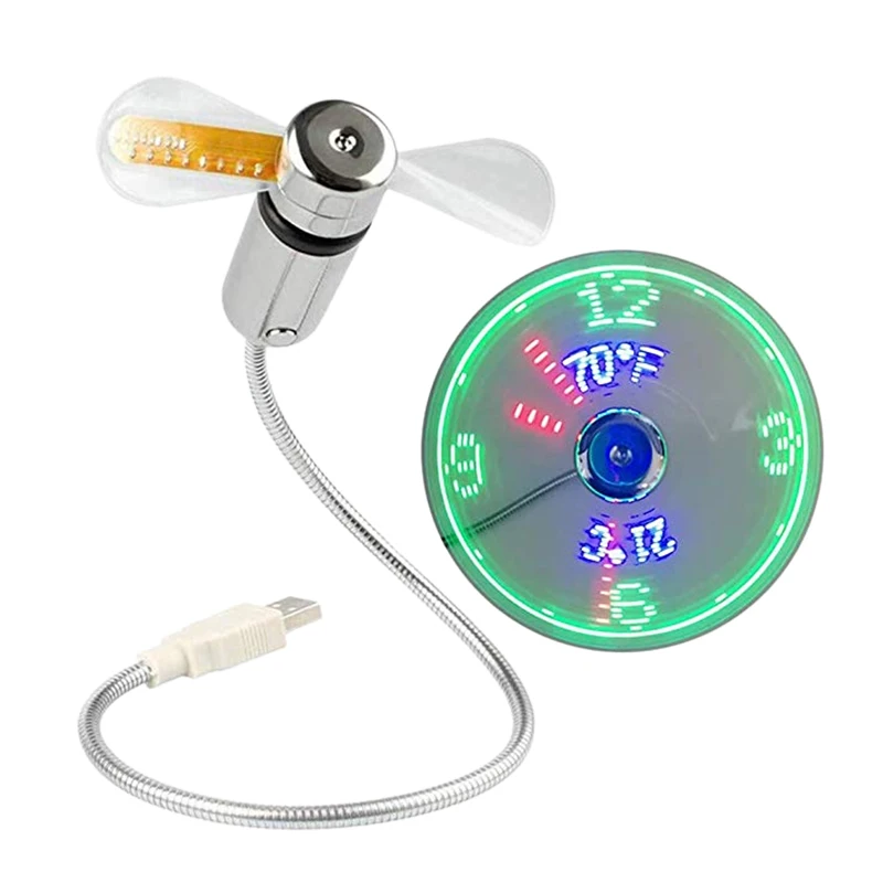 USB Fans Mini Time and Temperature Display Creative Gift with LED Light Cool Gadget for Laptop PC Computer
USB Fans Mini Time and Temperature Display Creative Gift with LED Light Cool Gadget for Laptop PC Computer