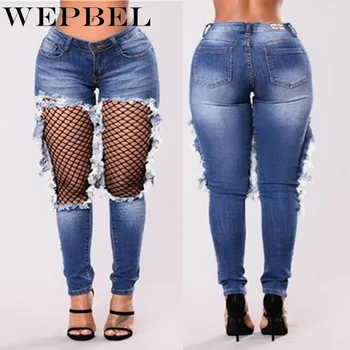 WEPBEL High Waist Hole Jeans Button Perspective Lace Pants Women Summer Autumn Denim Jeans Women Trousers Pants
WEPBEL High Waist Hole Jeans Button Perspective Lace Pants Women Summer Autumn Denim Jeans Women Trousers Pants