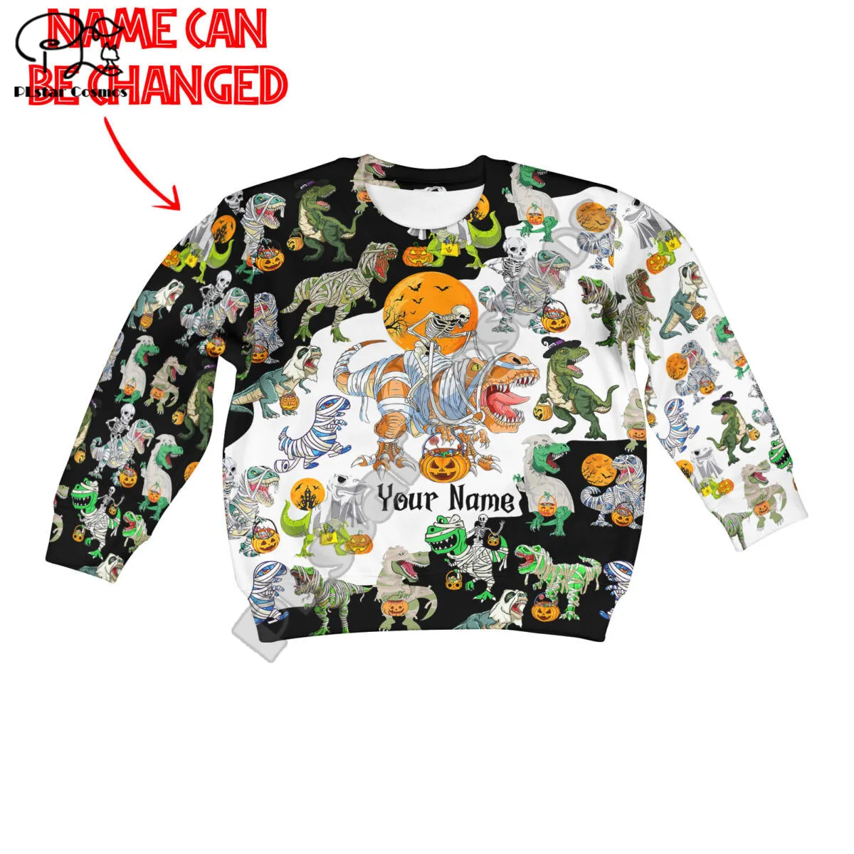 

PLstar Cosmos Halloween Pumpkin Dinosaur 3D Print Fashion Hoodie Kids Boy/Girl Sweatshirt Zipper Hooded Casual Children Wear H04