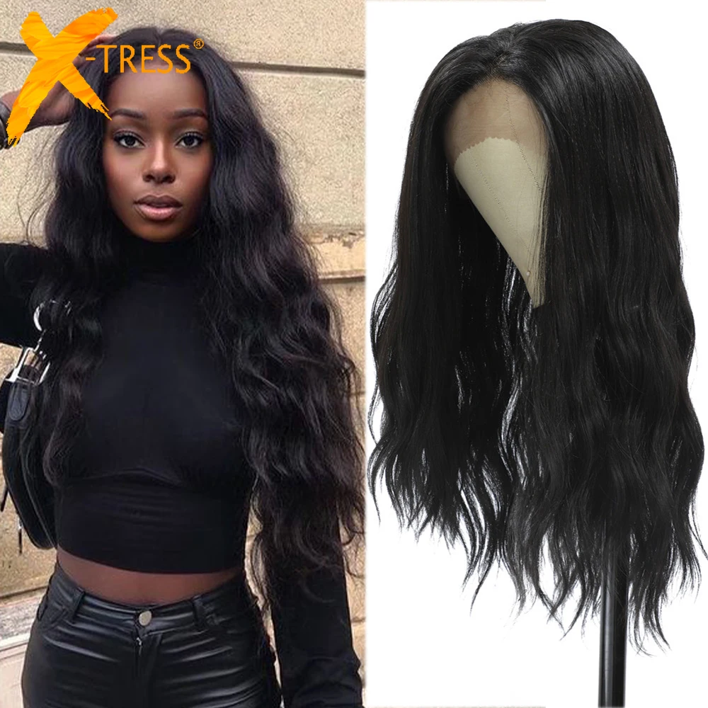 X-TRESS Natural Wave Synthetic Lace Front Wig Medium Length Free Part Lace Wig For Black Women Black COlor Soft Natural Hair Wig
X-TRESS Natural Wave Synthetic Lace Front Wig Medium Length Free Part Lace Wig For Black Women Black COlor Soft Natural Hair Wig
