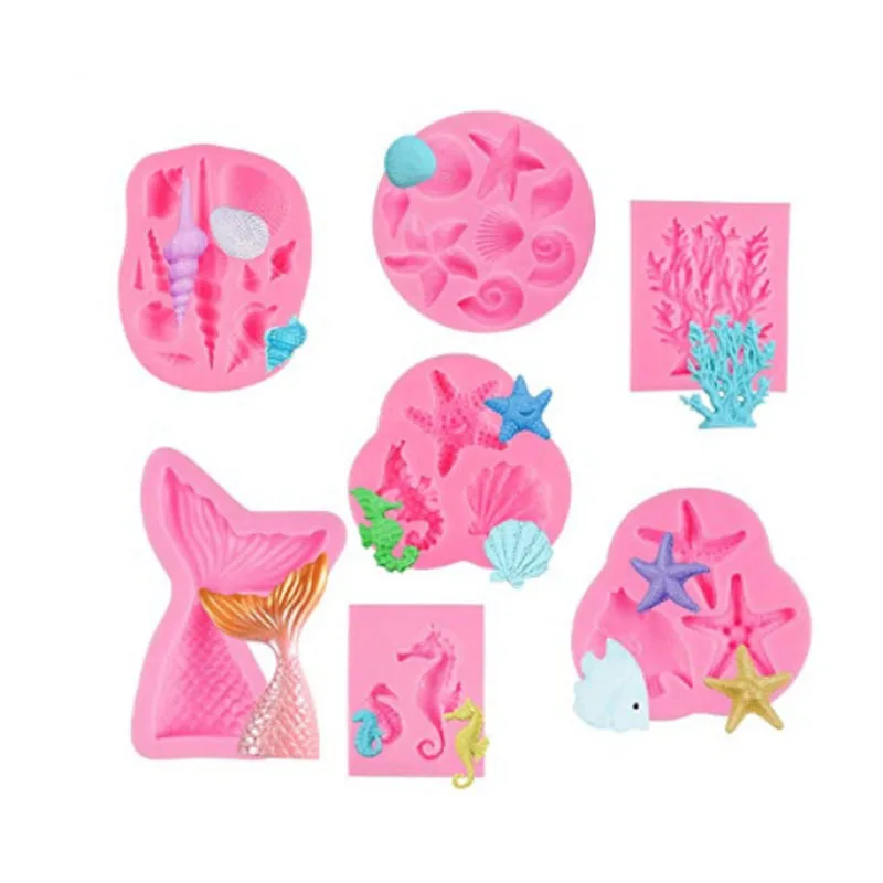 Ocean Silicone Mold Creative Seahorse Shell Conch Shape Chocolate Fudge Mermaid Tail Baking Mold Cake Decoration Accessories
Ocean Silicone Mold Creative Seahorse Shell Conch Shape Chocolate Fudge Mermaid Tail Baking Mold Cake Decoration Accessories
