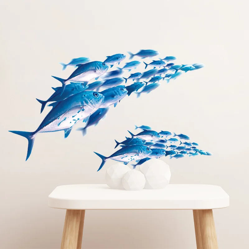 3D наклейки на стену в виде рыб для детской комнаты украшение гостиной роспись