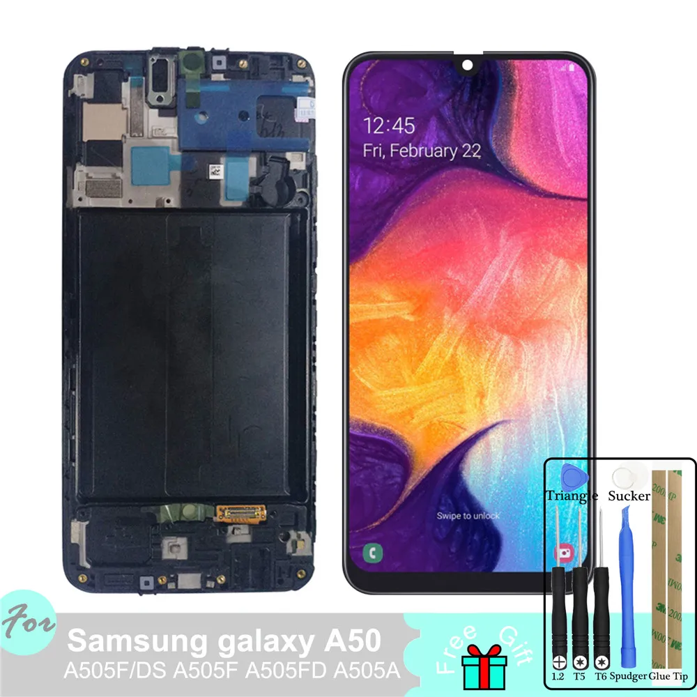 A50 LCD For Samsung galaxy A50 A505F/DS A505F A505FD A505A Display Touch Screen Digitizer Assembly with Frame
A50 LCD For Samsung galaxy A50 A505F/DS A505F A505FD A505A Display Touch Screen Digitizer Assembly with Frame