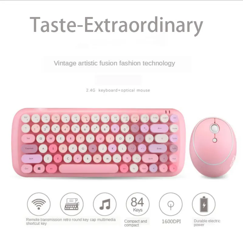 Wireless Keyboard And Mouse Combo Gaming Keyboard Mouse 84 Keys Set Ergonomic Retro Round Keycap Waterproof For PC Gamer
Wireless Keyboard And Mouse Combo Gaming Keyboard Mouse 84 Keys Set Ergonomic Retro Round Keycap Waterproof For PC Gamer