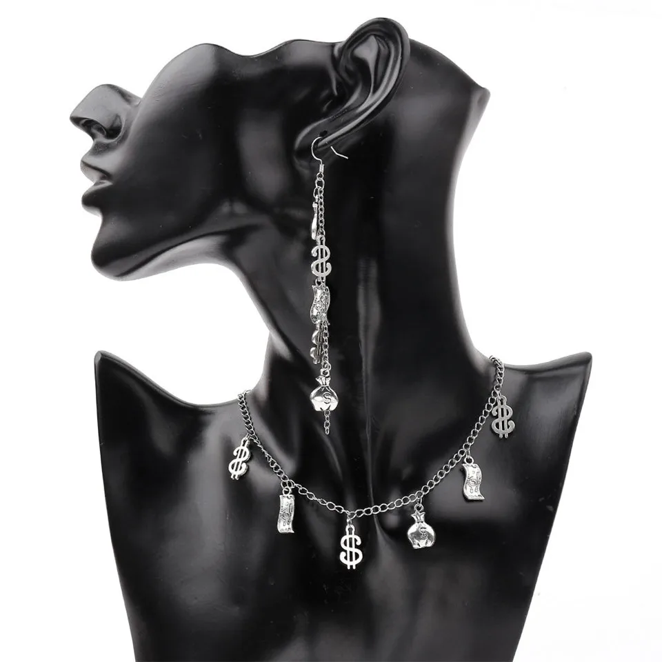 Fashion Dollar Bill $ I Love Money Necklace Earrings Set Jewelry Long Tassels Earrings Multi-hanging Chain For Women Charm Gift
Fashion Dollar Bill $ I Love Money Necklace Earrings Set Jewelry Long Tassels Earrings Multi-hanging Chain For Women Charm Gift