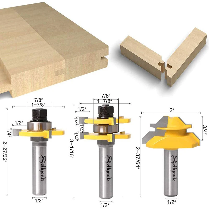 3Pcs/Set 45 Degree Tenon Knife Miter Router Bit 6mm Shank Woodworking Tenon Milling Cutter Tool Wood Router Cutters
3Pcs/Set 45 Degree Tenon Knife Miter Router Bit 6mm Shank Woodworking Tenon Milling Cutter Tool Wood Router Cutters