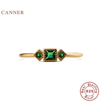 CANNER Simple Emerald Three Diamonds Ring 100% 925 Sterling Silver Anillos Gold Rings For Women Luxury Jewelry Wedding Rings
CANNER Simple Emerald Three Diamonds Ring 100% 925 Sterling Silver Anillos Gold Rings For Women Luxury Jewelry Wedding Rings