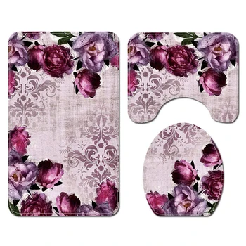 Floral Shower Curtain Bathroom Rug Set Soft Bath Mat Non-Slip Toilet Lid Cover Anti-rust Metal Buttonhole Toilet Room Decor
Floral Shower Curtain Bathroom Rug Set Soft Bath Mat Non-Slip Toilet Lid Cover Anti-rust Metal Buttonhole Toilet Room Decor