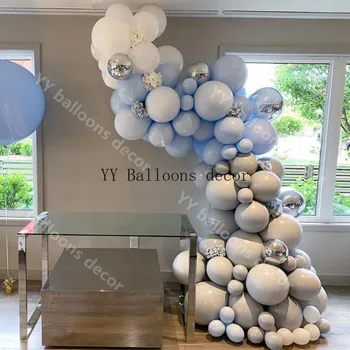 DIY Balloon Garland Arch Kit 4D/confetti Sliver Blue&white&gray Balloons for Birthday Baby Shower Weddings Party Decoration
DIY Balloon Garland Arch Kit 4D/confetti Sliver Blue&white&gray Balloons for Birthday Baby Shower Weddings Party Decoration