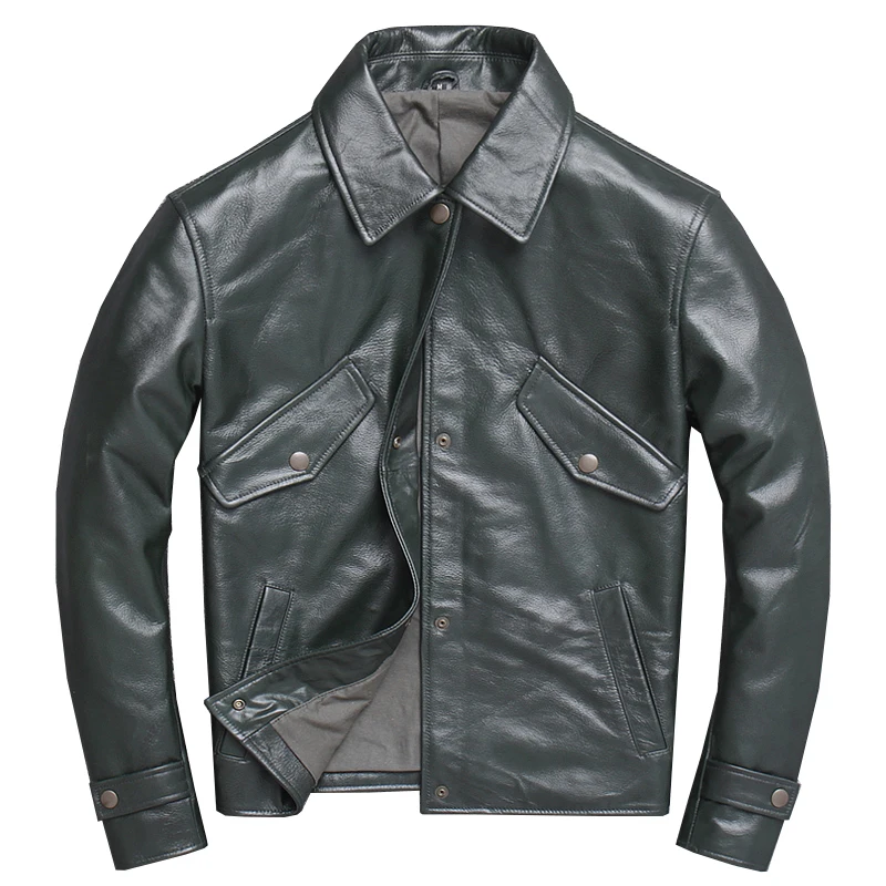 2020 Green Men Smart Casual Jacket Double POckets Plus Size XXXXL Genuine Cowhide Autumn Russian Leather Coat
2020 Green Men Smart Casual Jacket Double POckets Plus Size XXXXL Genuine Cowhide Autumn Russian Leather Coat