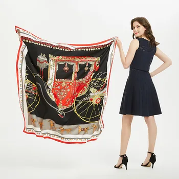 130*130cm TOP Silk Carriage luxurious Scarves Women Foulard Square Hijab Scarf Ladies Shawl wrap muffler pareo female hijab
130*130cm TOP Silk Carriage luxurious Scarves Women Foulard Square Hijab Scarf Ladies Shawl wrap muffler pareo female hijab