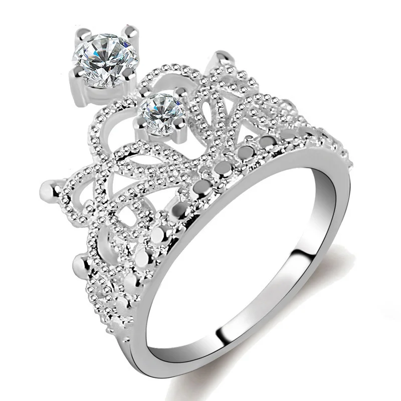 Princess 925 sterling silver jewelry Crown Wedding Rings With Crystal Original silver claddagh Ring Jewelry anel feminino bague 
Princess 925 sterling silver jewelry Crown Wedding Rings With Crystal Original silver claddagh Ring Jewelry anel feminino bague