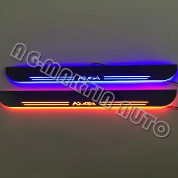 White red blue lights moving threshold door sill protective pedal door scuff plates welcome pedal strip for Ford Kuga 2013+
White red blue lights moving threshold door sill protective pedal door scuff plates welcome pedal strip for Ford Kuga 2013+