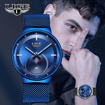 LIGE New Mens Watches Top Brand Luxury Fashion Business Blue Quartz Watch Men Simple Military Waterproof Clock Relogio Masculino
LIGE New Mens Watches Top Brand Luxury Fashion Business Blue Quartz Watch Men Simple Military Waterproof Clock Relogio Masculino