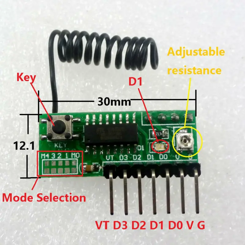 RF11A04 3-5V 433MHz 4Ch Decode Module Wireless RF Receiver Delay Board for EV1527 PT2262 remote control Relay door sensor
RF11A04 3-5V 433MHz 4Ch Decode Module Wireless RF Receiver Delay Board for EV1527 PT2262 remote control Relay door sensor