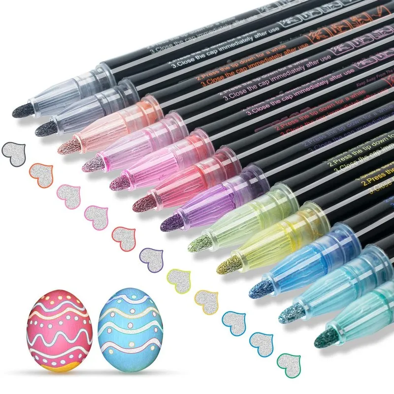 Outline Metallic Markers, Double Line Magic Shimmer Paint Pens Set of 12 For Kids Adults DRAWING Art Signature Coloring Journal
Outline Metallic Markers, Double Line Magic Shimmer Paint Pens Set of 12 For Kids Adults DRAWING Art Signature Coloring Journal