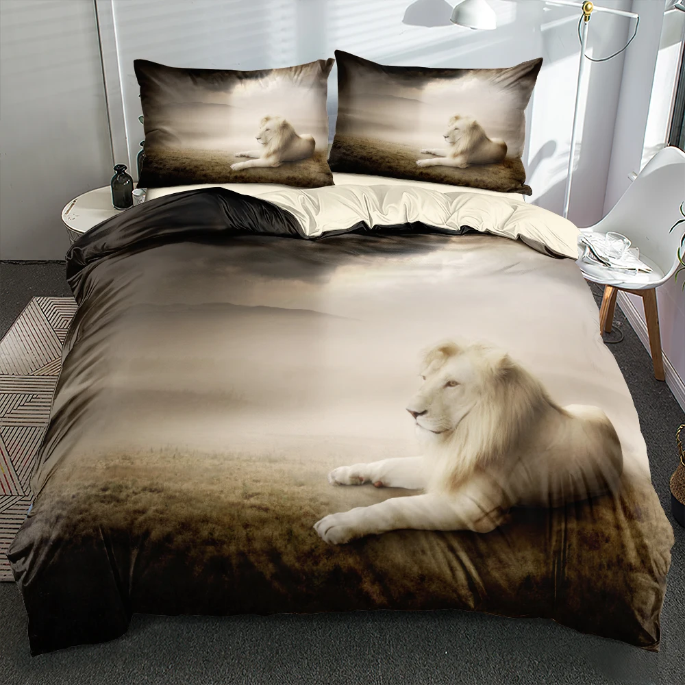 

Комплект постельного белья с 3D рисунком льва, пододеяльники, наволочки, одеяло, наволочка, покрывало, комплекты постельного белья, королева, полный размер, двуспальный комплект постельного белья с животными