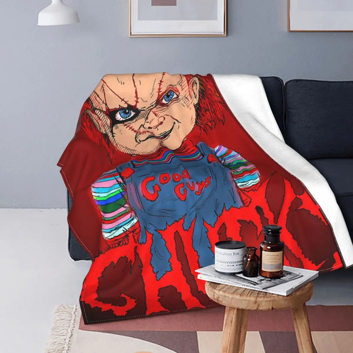 

Halloween Chucky Decken Horror Film Kind der Spielen Flanell Lustige Warme Decke für Zu Hause Alle Saison
