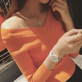 Knitted Fashion Women Sweater Casual Sweater Sexy V-Neck Long Sleeve Streetwear Pullovers Loose Solid 2019 Autumn Winter Hot
Knitted Fashion Women Sweater Casual Sweater Sexy V-Neck Long Sleeve Streetwear Pullovers Loose Solid 2019 Autumn Winter Hot